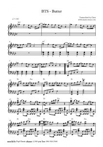 BTS - Butter Piano Sheet Music โน๊ตเปียโน เรียนเปียโน สอนเปียโน เปียโนป๊อป